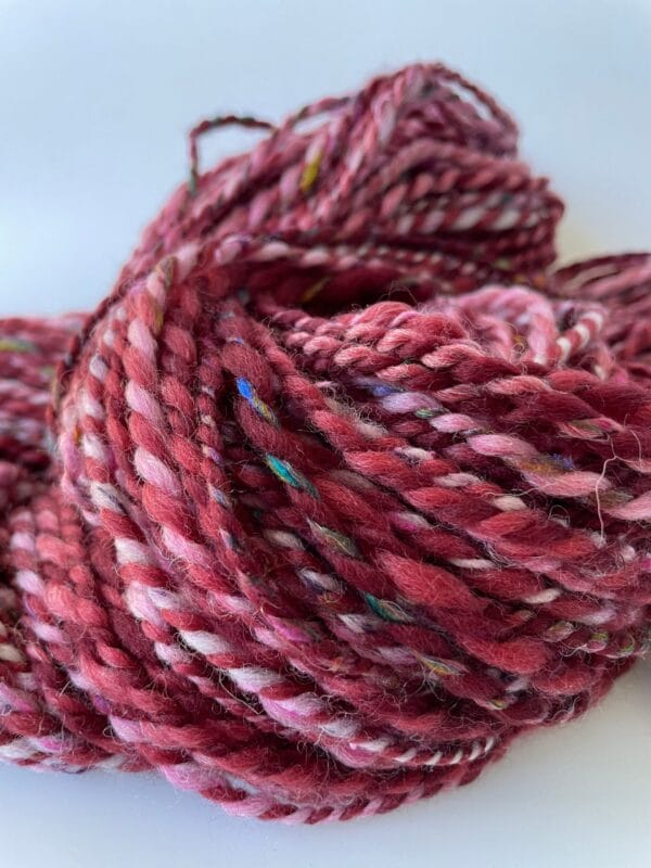 il_fullxfull.4642369794_f3sn.jpg Hand spun yarn chunky weight. Merino, Alpaca and sari silk.