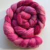 Hand-dyed German Merino Roving 25 Micron in Raspberry Pink.