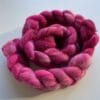 Hand-dyed German Merino Roving 25 Micron in Raspberry Pink.