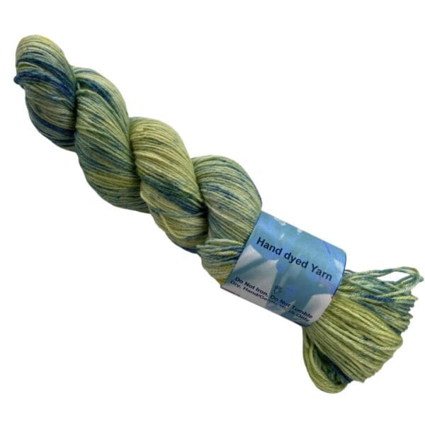il_fullxfull.5791452376_k4bv.jpg Hand dyed super wash Merino and silk sock yarn, spring green.