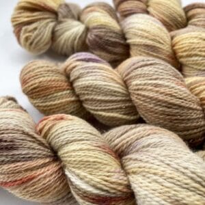 Handgeverfd sokkengaren garen. Superwash Merino, nylon en stellina glitter. Muad'dib'.