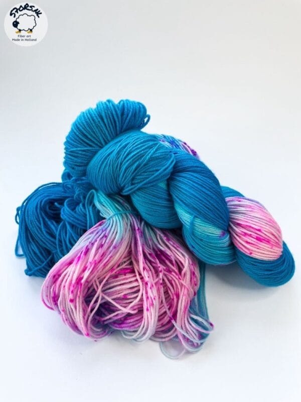 Hand-dyed Superwash Merino and Nylon Fingering Weight Yarn “Pino at the Fair”