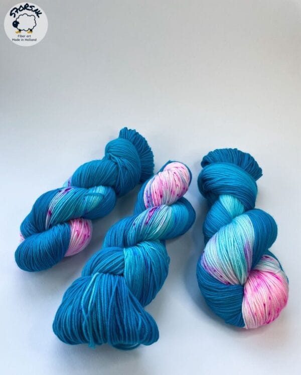 Hand-dyed Superwash Merino and Nylon Fingering Weight Yarn “Pino at the Fair”
