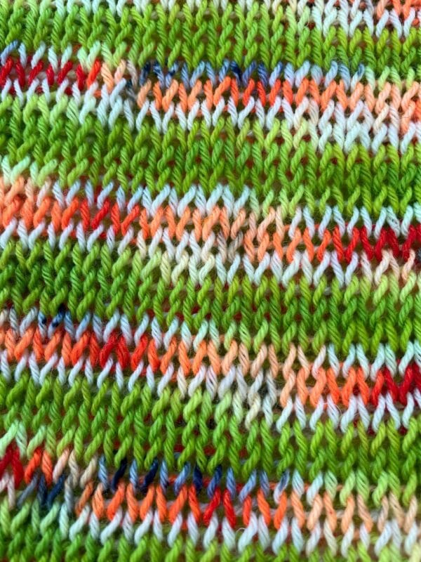 Merino yarn "It's not easy being green, orange and blue"