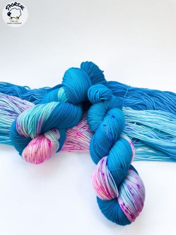 Hand-dyed Superwash Merino and Nylon Fingering Weight Yarn “Pino at the Fair”