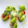 Merino yarn "It's not easy being green, orange and blue"