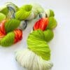 Merino yarn "It's not easy being green, orange and blue"
