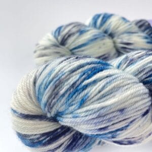 Hand-dyed Superwash Merino and Nylon Yarn. Delft