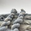 il_fullxfull.6816526780_s7i7.jpg Hand dyed superwash superfine Merino, Alpaca and mulberry silk fingering weight yarn. Ombre steel grey.