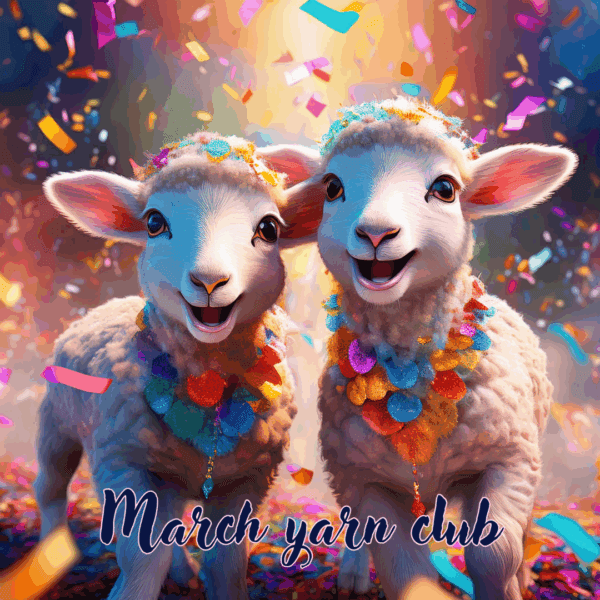 Untitled Hand geverfd merino garen. 'Prins carnaval'.