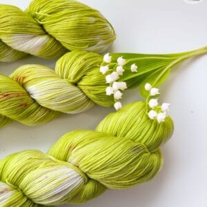 142c8ea4-33ad-458e-83c2-06d166bfb295 Lily of the Valley - hand-dyed merino sock - or DK yarn