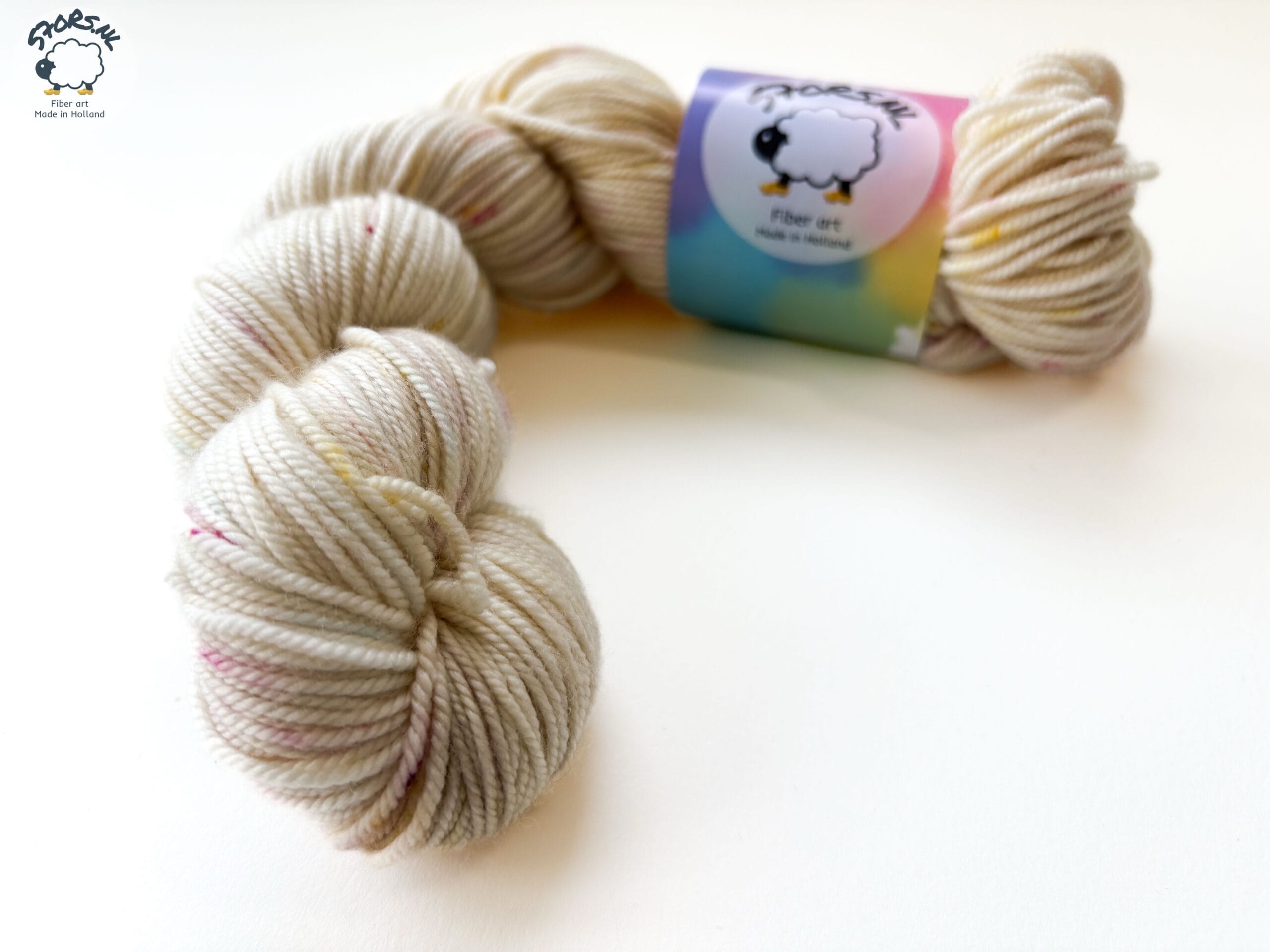 Cupid's Cheeks - Hand-Dyed Merino Yarn in Soft White with Speckles