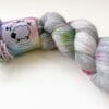 5f419d4f-3c69-47fb-A9c0-Dfea666924e8 Gray with Neon Speckles - Hand-Dyed Merino Single Ply Yarn