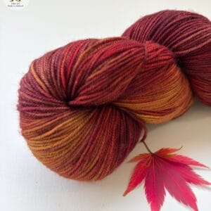 8b0bc293-B0f6-4237-8e7a-91ac4105ef24 Red Acer - Hand-Dyed Merino Sock or DK Yarn