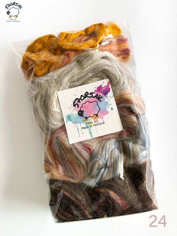 Colorful Gift Bag - 100 Grams of Roving Wool  Fibers