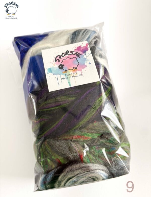 Colorful Gift Bag - 100 Grams of Roving Wool  Fibers