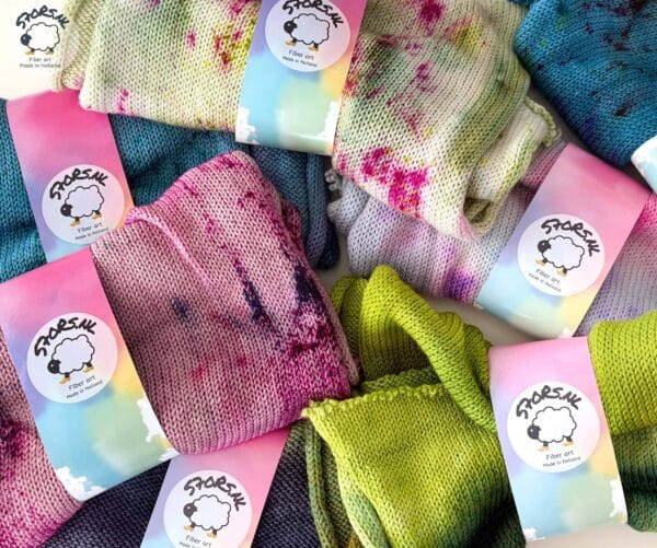Met de hand geverfde Sock blank Aqua