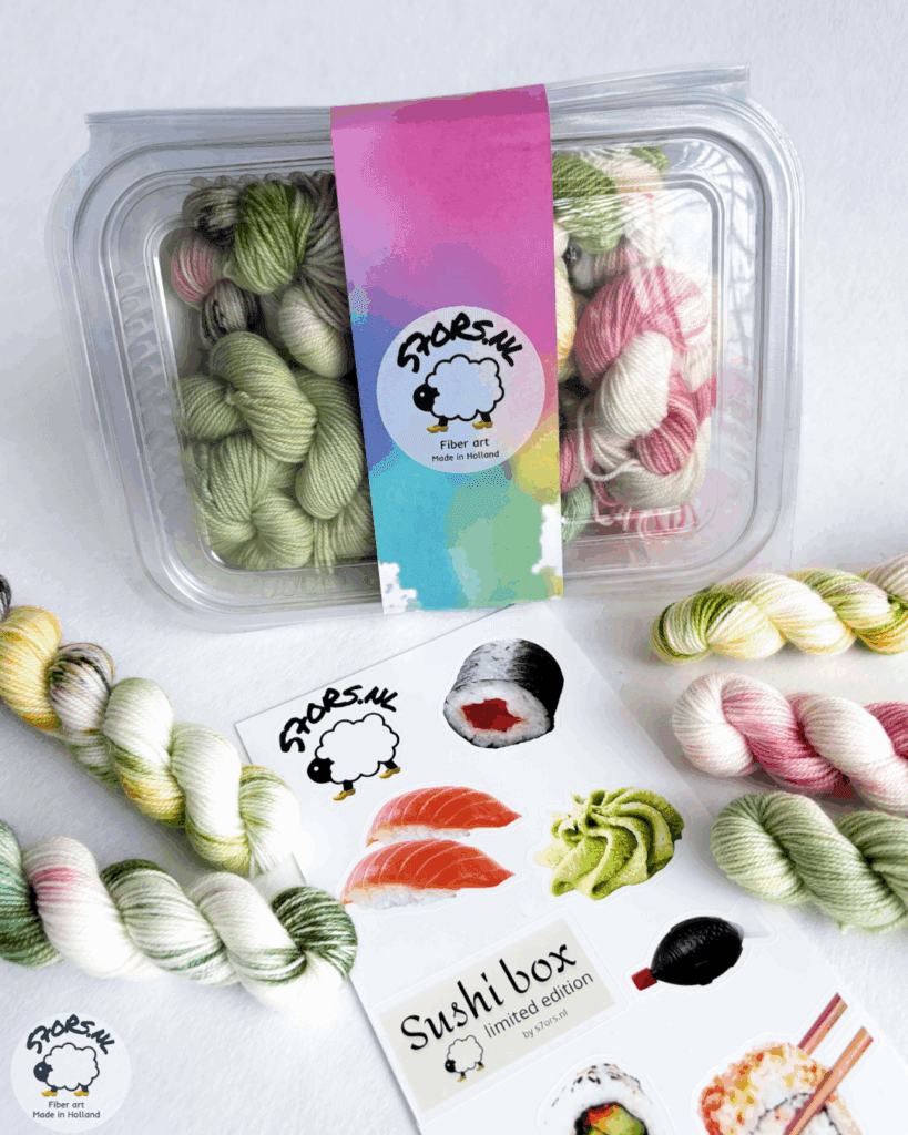 Mini skein set sock yarn 'Sushi Box' 100g handgeverfd garen