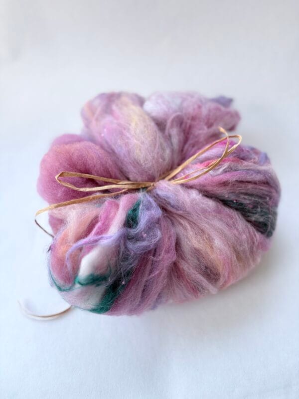 Unique handmade art batts for spinning or felting.