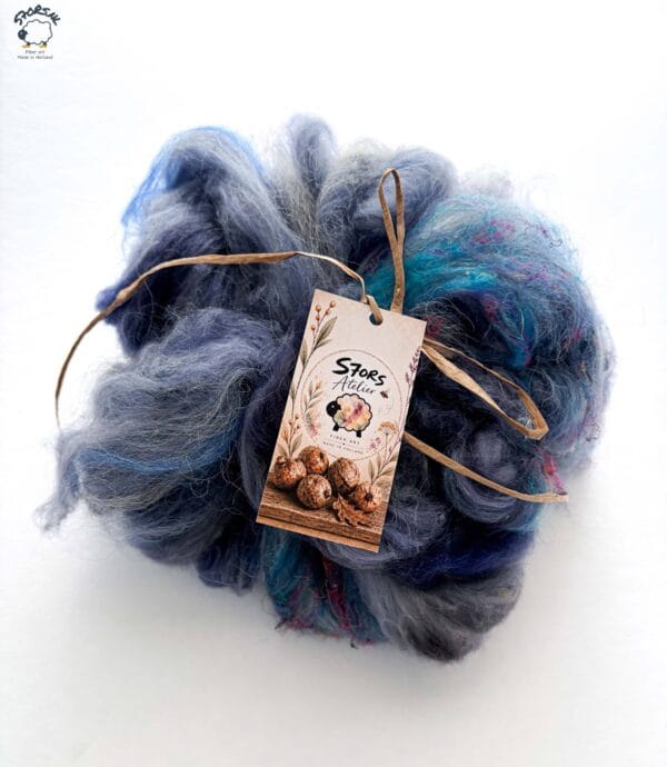 Unique handmade art batts for spinning or felting.